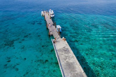 High angle view of sea against sky