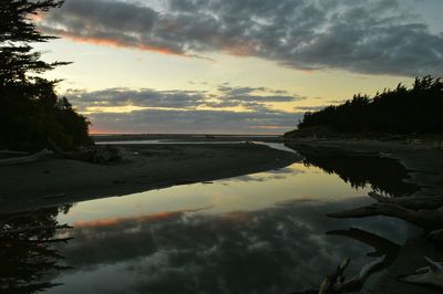 Reflection of clouds in sea