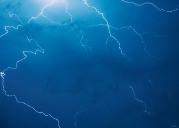 Low angle view of lightning in sky