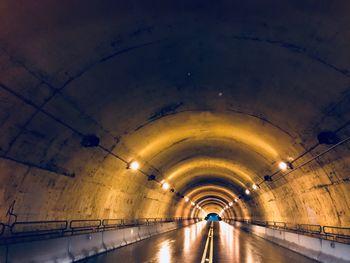 Interior of illuminated tunnel