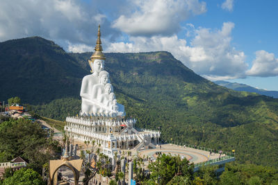 Temple against building