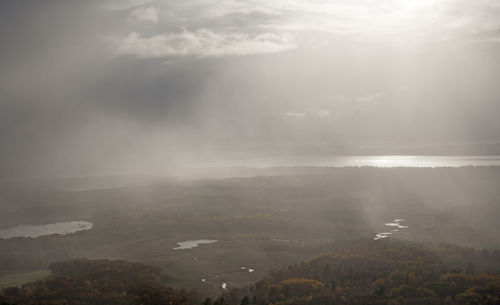 High angle view of landscape against sky