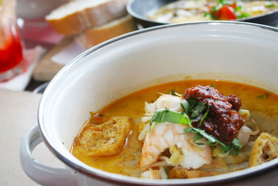 Close-up of served food