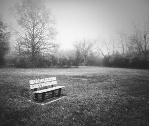 Empty bench in park