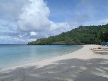 Scenic view of beach against sky