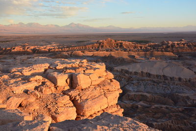 Scenic view of landscape against sky during sunset