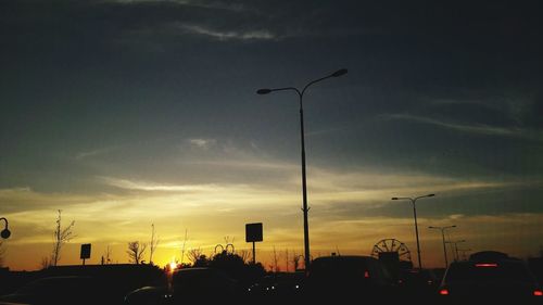 View of city at sunset