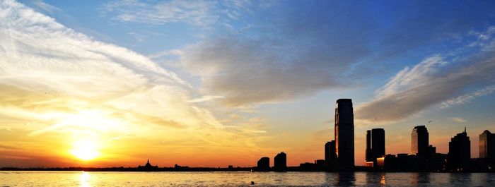 Scenic view of sunset over sea