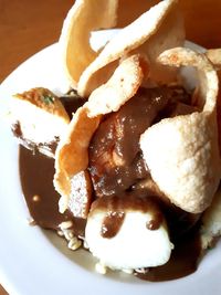 Close-up of ice cream in plate