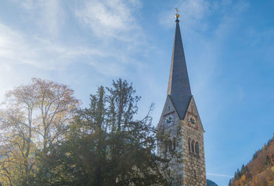 Low angle view of traditional building against sky