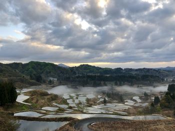 Scenic view of river against sky