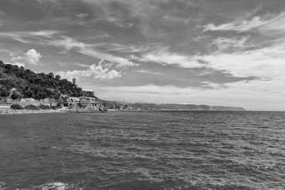 Scenic view of cloudy sky over sea