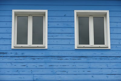 Full frame shot of blue window