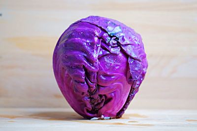 Close-up of purple bread on table