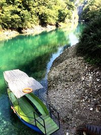 High angle view of water in park