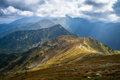 Scenic view of mountains against sky