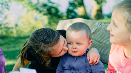 Portrait of sister and brother