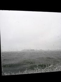 Close-up of water drops on glass window