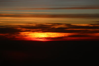 Scenic view of dramatic sky during sunset