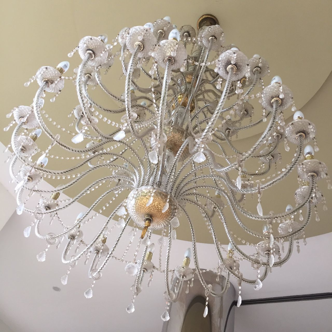 CLOSE-UP OF CHANDELIER ON TABLE