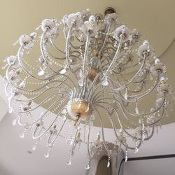 Low angle view of chandelier