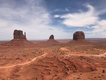 Scenic view of rock formations against sky