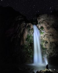 Scenic view of waterfall