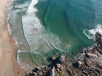 High angle view of beach