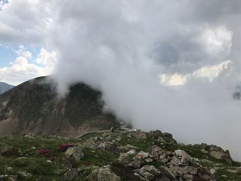 Scenic view of mountain against sky