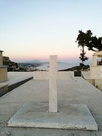 Scenic view of sea against clear sky during sunset