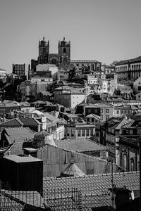 Cityscape against clear sky