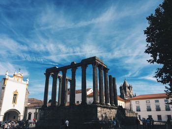 Low angle view of temple against sky