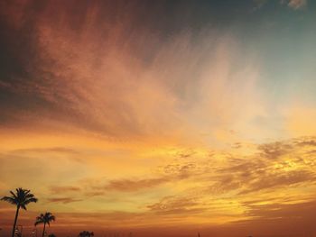 Scenic view of dramatic sky during sunset