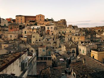High angle view of townscape against sky