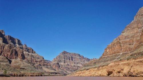 Scenic view of mountain against clear sky