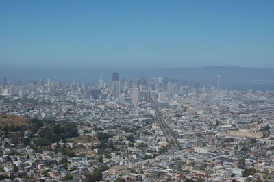 Aerial view of cityscape against sky