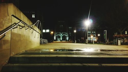 Illuminated street light at night