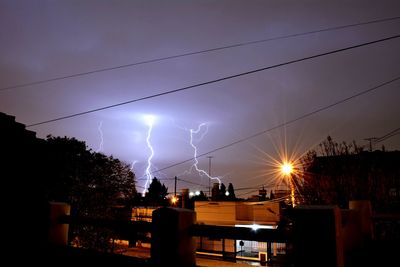 Sky over city at night