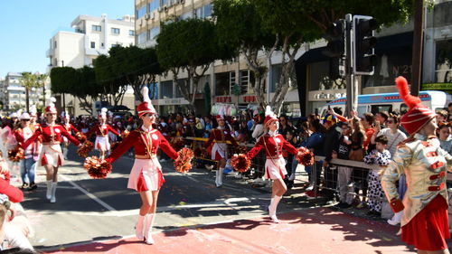 Group of people on street in city