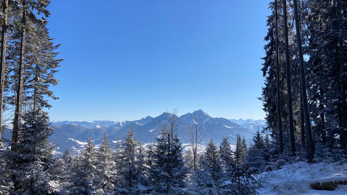 Winterview on wendelstein at bavaria alps