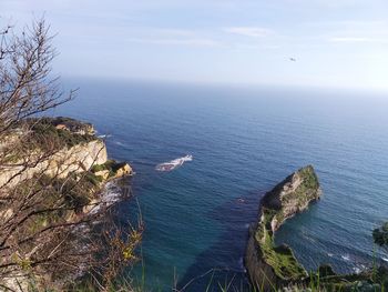 High angle view of sea against sky