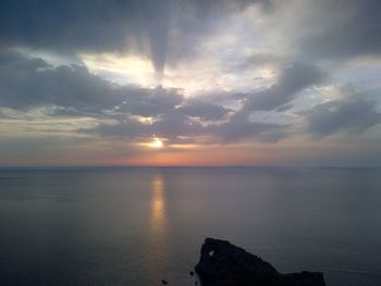 Scenic view of sea at sunset