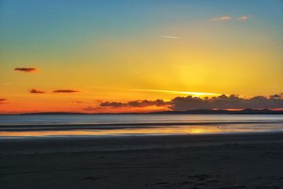 Scenic view of sea at sunset