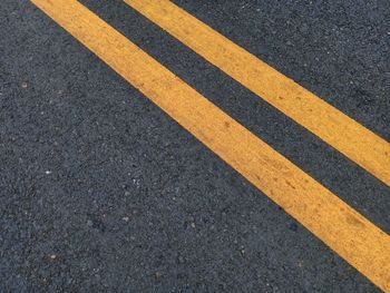 High angle view of zebra crossing on road