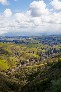 High angle view of landscape against sky