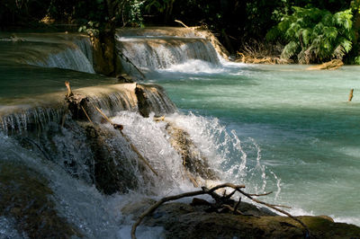 Scenic view of waterfall