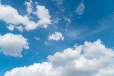 Low angle view of clouds in blue sky