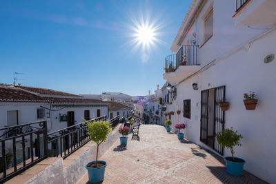 View of spanish village against clear sky