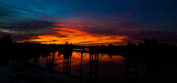 Silhouette of scenery at sunset