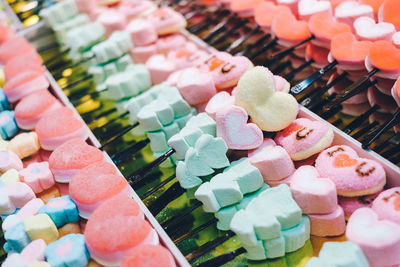 Colorful candies for sale at store